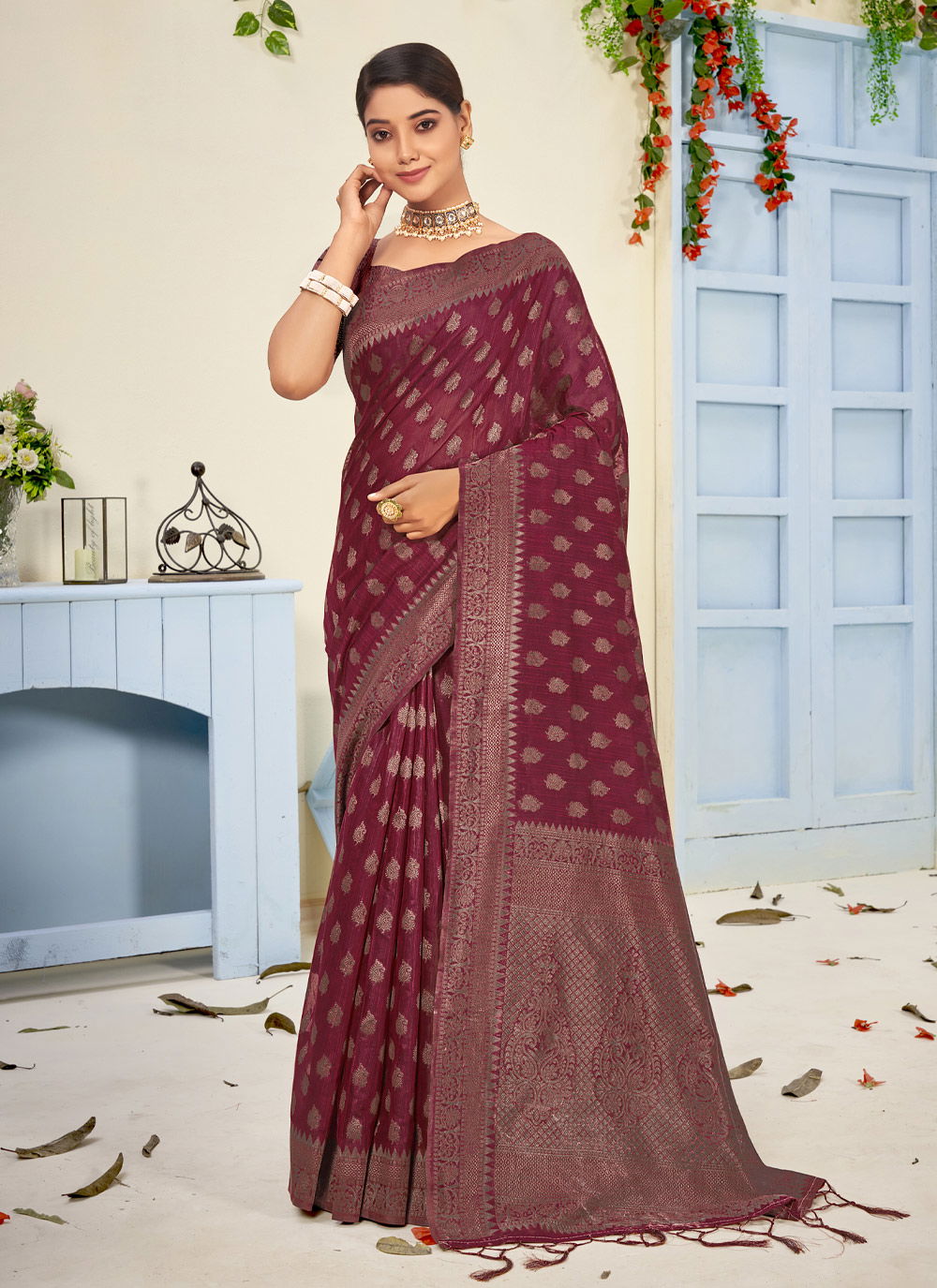 Sangam Royal Rich Pallu Fancy Wear Printed Wholesale Cotton Sarees
